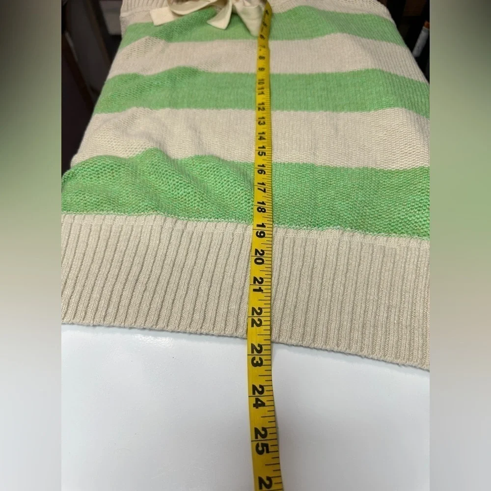 NWT Free People Cassidy Off Shoulder Sweater Striped Wild Green Combo XS